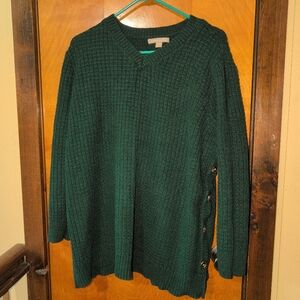 Woman Within Woman's Size 18/20 Dark Green Sweater